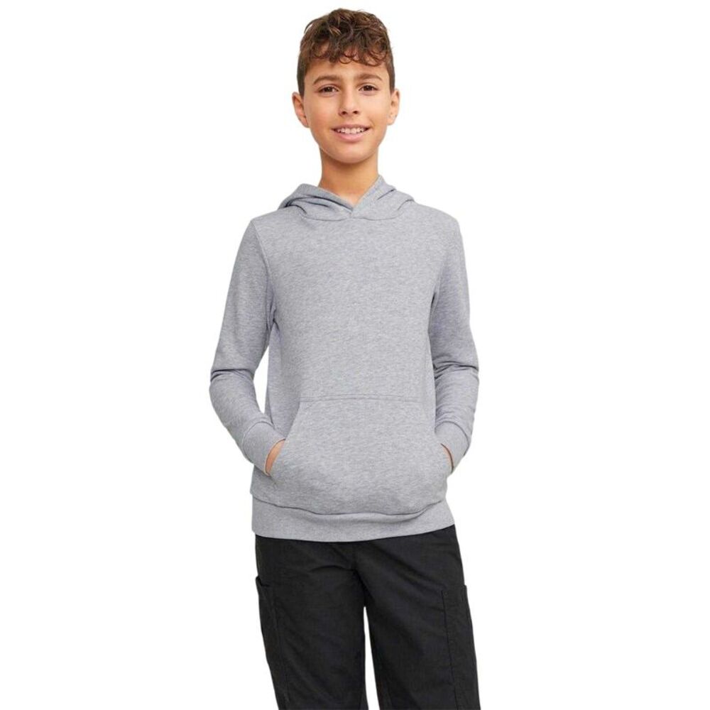 Jack And Jones Boys Bradley Pullover Hoodie / Light Grey Melange Marl